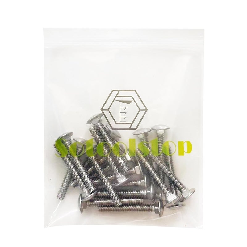 sotoolstop Store 5/16-18 X 1-1/2" Carriage Bolts Screws, Stainless Steel 18-8 (304) Round Head Square Neck Carriage Bolts, Fully Threaded, Pack of 10 - Image 5